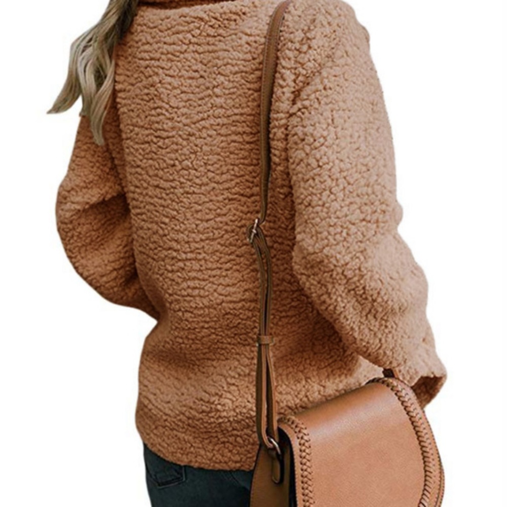 Beige Fleece Jacket Coat - Picture 2 of 6
